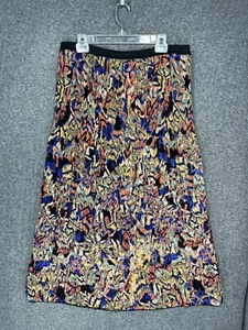 New Directions Pleated Midi Skirt Sheer Lined Elastic Waist Floral Women’s XL - Picture 1 of 9
