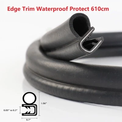 Lock Rubber Seal Door Window Hood Trunk Edge Trim Waterproof Protect Black 18ft Foto 1 de 4