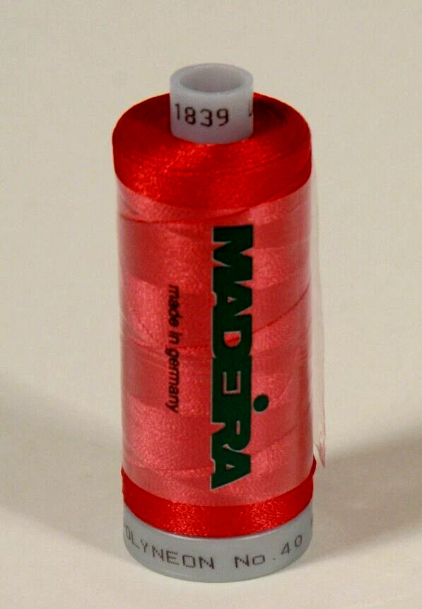 POLYESTER SEWING MACHINE EMBROIDERY THREAD MADEIRA 1 SPOOL each 1000m 1839 Red - Image 1 of 1