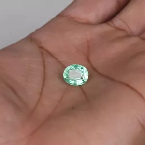 Tormalina verde 5,90 ct. cuscinetto in rame Paraiba taglio ovale RARA pietra ... - Foto 1 di 5