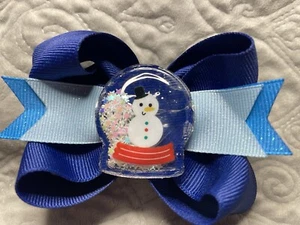 Frosty The Snowman Snow Globe Hair Bow - Picture 1 of 1