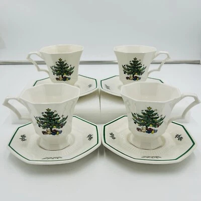 Nikko Navidad Taza y Platillo Café Cacao Té Juego de 4 De Colección Foto 1 de 4