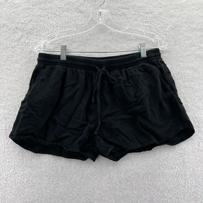 Pantalones Cortos Universal Thread Mujer Medianos Negros 30x2 Mezcla Algodón Rayón Cordón Foto 1 de 4