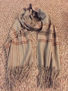 Chan Luu Soft Cashmere & Silk Check Scarf - Picture 1 of 4