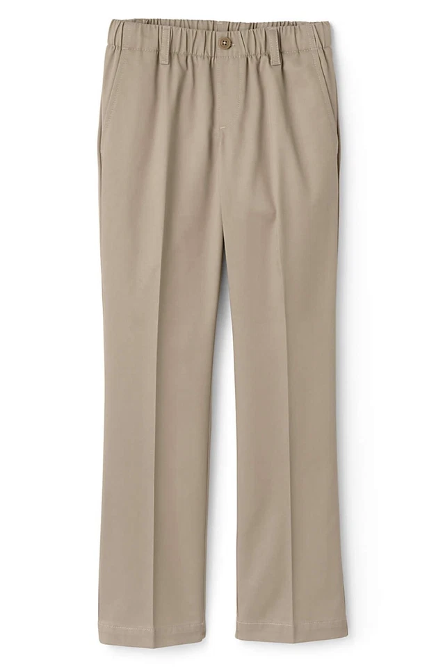 Lands' End UNF Girls PF EW IK BLND CH Pant Khaki 8 Unhemmed NWOT (575) - Image 1 of 1