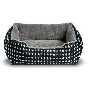 Small Dog or Cat Bed, Black 19" x 15" - Picture 1 of 5