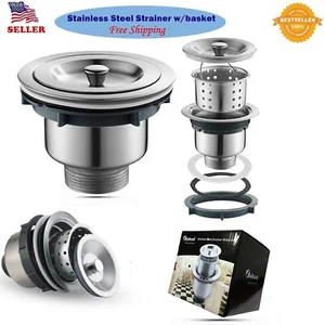 Stainless Steel Kitchen/Bar Sink Strainer With Filter Basket Drain Head Stopper - Picture 1 of 6