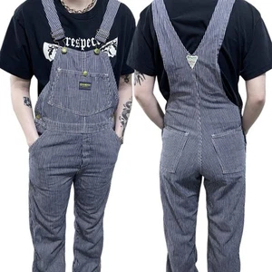 Vintage 60s Union Made Osh Kosh B’Gosh Sanforized Railroad Stripe Overalls 30x28 - Picture 1 of 14