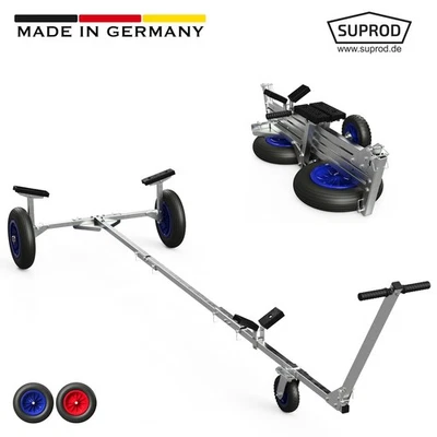 SUPROD Faltbarer Bootswagen Slipwagen Handtrailer Schlauchbootwagen PU Ø 350 mm
