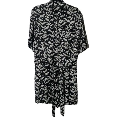 Rag & Bone Western Blk/Wht Floral Romper with Button & Zippered Closure - Image 1 of 4