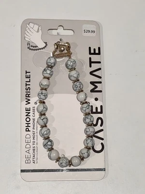 Case-Mate Universal Phone Beaded Wristlet - White Marble NEW - Image 1 of 2