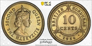 1956 British Honduras 10c PCGS MS66 - Bild 1 von 1