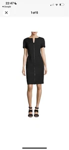 Vestido Vaina Lafayette 148 Deja Cremallera Frontal Bi-Elástico Negro Talla 12 - Imagen 1 de 6