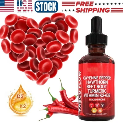 5x Gotas líquidas de vitamina K2+D3 raíz de remolacha espino pimienta de cayena 60 ml Foto 1 de 4