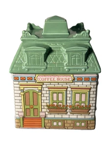 Avon Vintage Townhouse Kanister Sammlung - Kaffeehaus - grüner Deckel - Bild 1 von 8