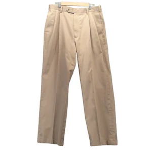 Jos. A. Bank Traveler’s Collection Men 36x32 Pants Dark Khaki Cuffed Cotton - Picture 1 of 10
