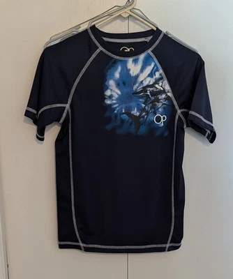 OP Ocean Pacific Rashguard Shirt Boys Size L 10-12 Navy Blue Brand New - Image 1 of 4