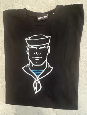 Camiseta Boxer Barcelona Negra EE. UU. S/ UE M Marinero Temática Gay Azul Marino LGBTQ Foto 1 de 4