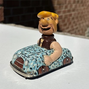 Marx Flintstones Barney Rubble Car, 1960's 1962 Rare Friction Hanna Barbera - Picture 1 of 18