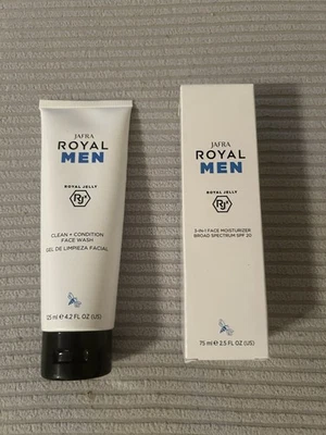 Jafra Royal Men Royal Jelly 3 in -1 Moisturizer +clean+condition face wash 2 PC - Image 1 of 4