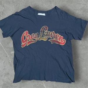 Greg Lauren Gr. 4 GL Groovy Logo T-Shirt Baumwolle Americana Designer Freizeit - Bild 1 von 10