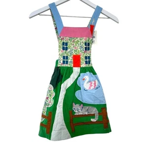 Neu mit Etikett Mini Boden Pond Scene Trägerkleid Leguan Green House Szene Größe 5-6Y - Bild 1 von 11