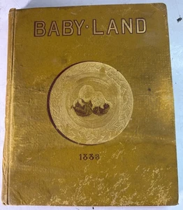 Babyland antikes Kinderbuch Geschichten Tiere 1883 Gold vergoldet lose Bindung HC - Bild 1 von 8