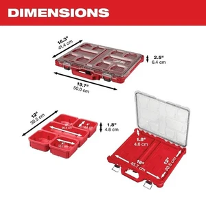 48-22-8431 10 Compartments Packout Tool Case, 16-3/8 In W X for Milwaukee Tool = - Foto 1 di 8