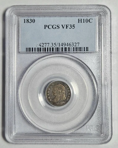 1830 P Capped Bust Half Dimes PCGS VF-35 Cover