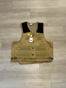 Vintage Duxbak Suede Patch Aero Cloth USA Shooting Hunting Vest DEADSTOCK Large - Picture 1 of 8