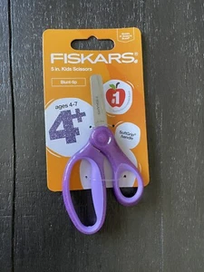 Fiskars Soft Grip Blunt-tip Kids Scissors Purple Ages 4+ Glitter Handles - Picture 1 of 2