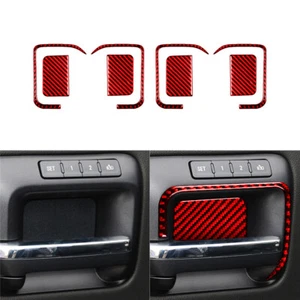 8pcs Red Carbon Fiber Door Handle Cover Trim For Silverado GMC SIERRA 2014-2018 - Picture 1 of 14