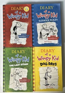 Diary of a Wimpy Kid Books 1-4 lote de HC por Jeff Kinney usado ENVÍO RÁPIDO - Imagen 1 de 9
