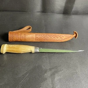 J. Marttiini Made In Finland Fixed Blade Knife Stainless w/ Leather Sheath - Picture 1 of 10
