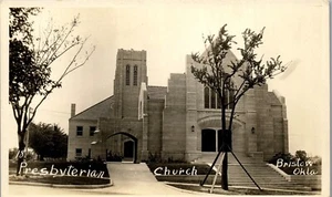 Vintage RPPC Postcard OK Oklahoma Presbyterian Church Bristow ~ Creek County AZO - Picture 1 of 3