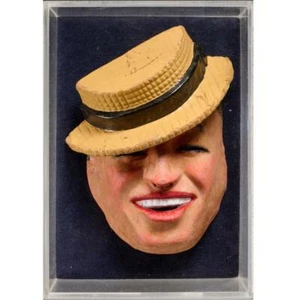 Maurice Chevalier after Charles Kiffer Papier Mache Maske Skulptur Schatten Box 12" - Bild 1 von 6