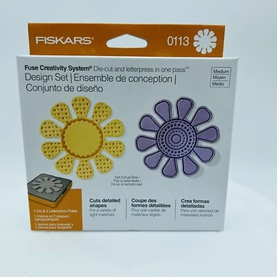 Fiskars Fuse Creativity Design Set 0113 Flower Die Cut & Letterpress New - Image 1 of 4