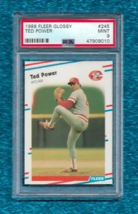 1988 Fleer Glossy #245 Ted Power PSA 9 MINT POP 1 NONE HIGHER CINCINNATI REDS - Bild 1 von 1