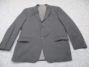 Hickey Freeman Blazer Jacket Mens 44 100% Wool Gray Coat 2 Button - Picture 1 of 10