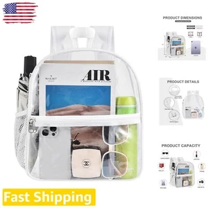 Fashionable Clear Mini Backpack for Events and Travel - Stadium-Approved Design - Picture 1 of 11