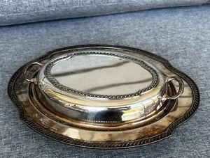 Plato de servir cubierto plateado EPNS 4627 vintage - Imagen 1 de 10
