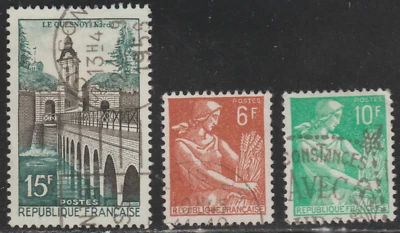 France 1957-59 SC# 837, 833, 833A - Le Quesnoy - Farm Woman - Used - Lot # 117 - Image 1 of 2