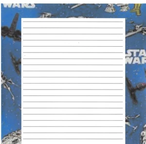 10 Sheets 5 Envelopes A4 Letter Writing Set: Star wars characters on blue - Picture 1 of 1