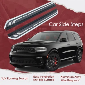 2PCs Side Steps Running Boards Fits for Dodge Durango 2018-2024 Side Nerf Bars - Picture 1 of 7