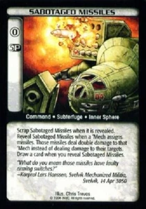 Misiles saboteados Battletech CCG CASI NUEVO RARO - Imagen 1 de 1