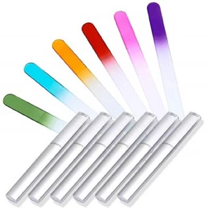 Paquete de 6 limas de uñas de vidrio colorido - Kit de herramientas de manicura y pedicura de doble cara - Imagen 1 de 24