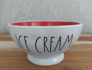Rae Dunn von Magenta "ICE CREAM" Müslischale mit rotem Innenraum Neu mit Etikett Rarität - Bild 1 von 4