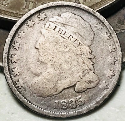 1835 Capped Bust Dime 10C Ungraded 90% Silver US Type Coin CC25601 - Image 1 of 4