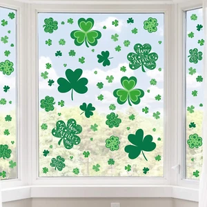 St Patricks Day Window Clings, 109 Pcs Shamrock Window Stickers for St Patricks - Picture 1 of 12