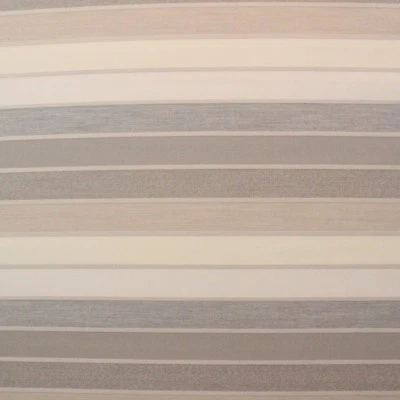 BALLARD DESIGNS LUCY TAFFY SUNBRELLA TAUPE GRAY THICK STRIPE FABRIC BY YARD 54"W - Image 1 of 4